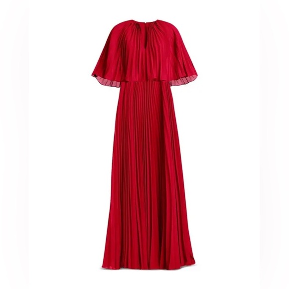 ZAC POSEN
Pleated Chiffon Cape Dress - Picture 6 of 16